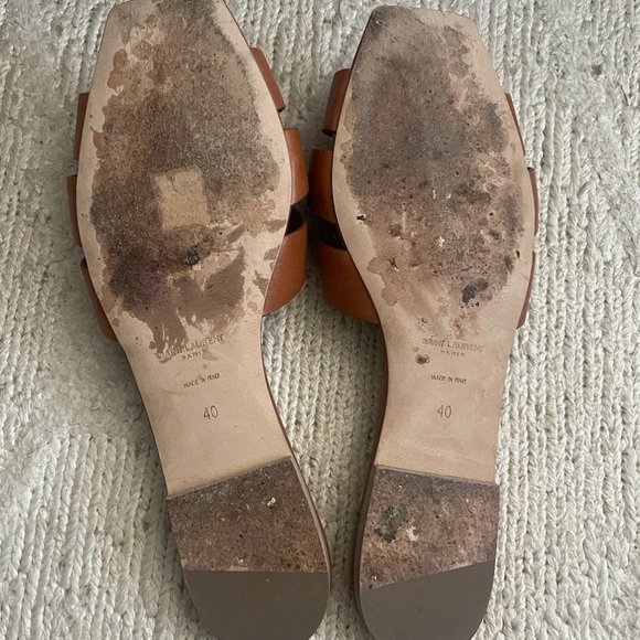 Saint Laurent Nu Pieds Leather Slides - Picture 3 of 4